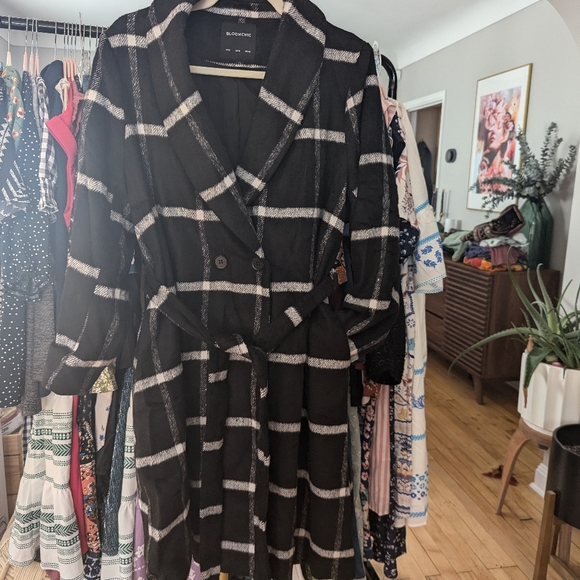 Plaid fall winter dress coat - Picture 3 of 14